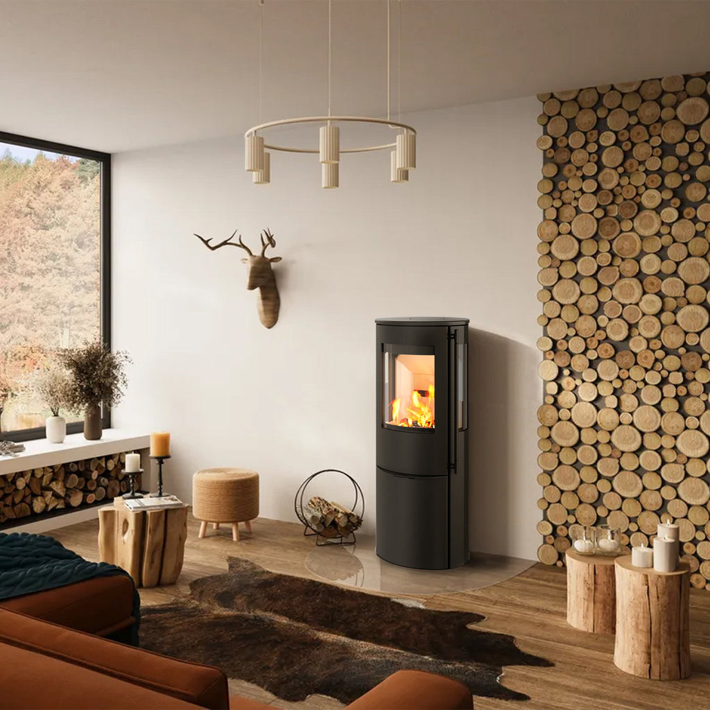 Lotus Liva 6 G – Poêle à bois acier noir avec vitre latérale