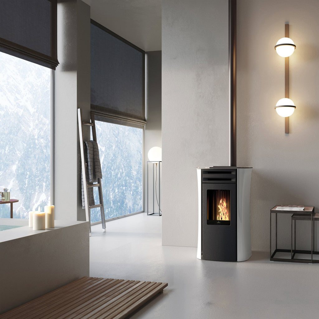 Poêle à granulés Edilkamin Dania 6 AT Top verre blanc — 6 kW