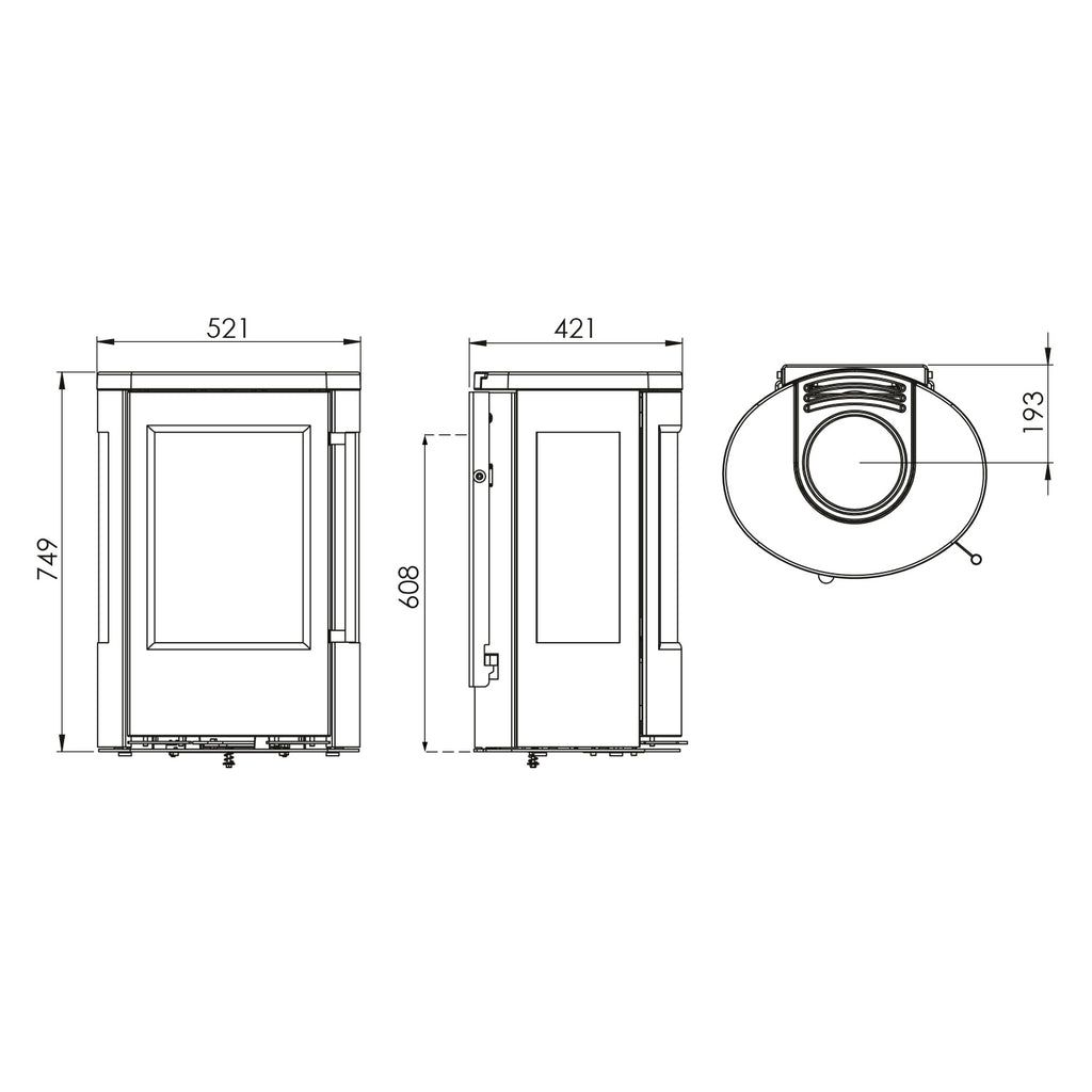 Poêle à bois TermaTech TT23RGW Acier Noir 5,6 kW - image 4