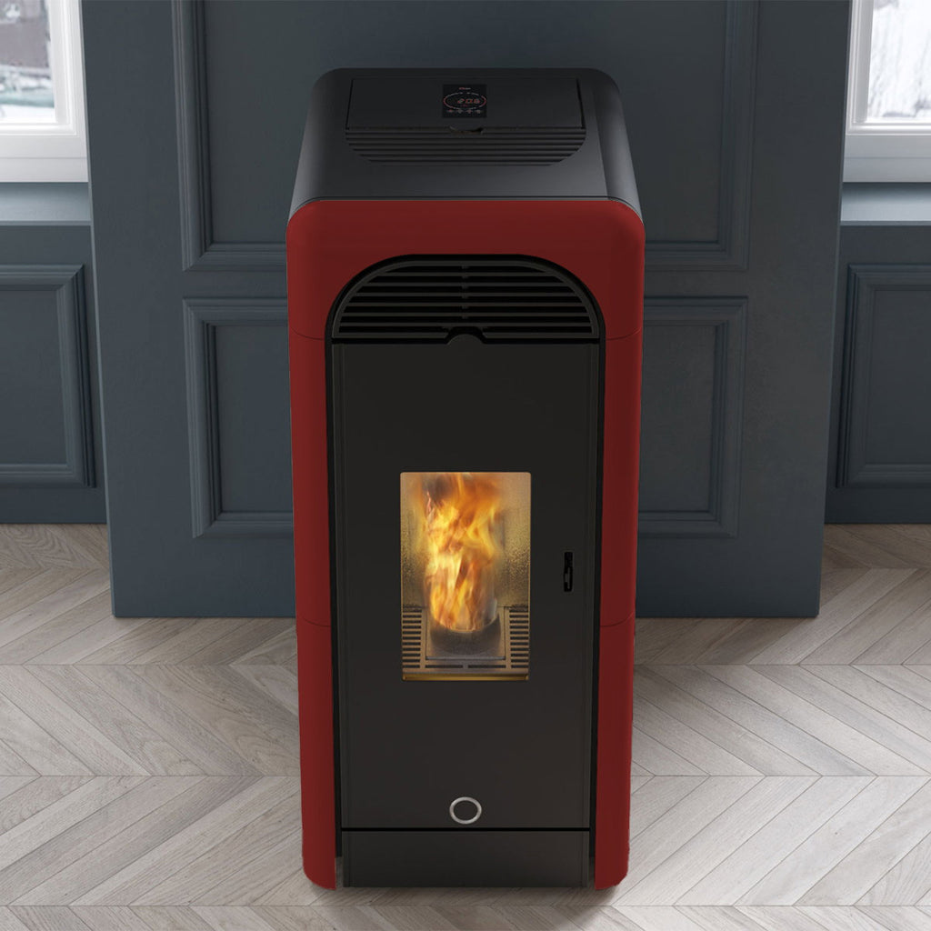 Poêle à granulés Edilkamin EK63 Berry 90+ Evo céramique bordeaux 9,2 kW