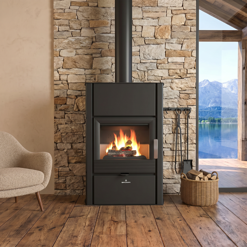 Poêle à bois hydro Bronpi HydroNova Plus 12,7 kW