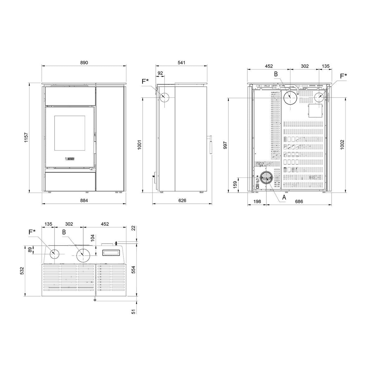 Poêle hybride Extraflame Evolution Line Margaret Corten 10 kW pour 287 m³ - image 4