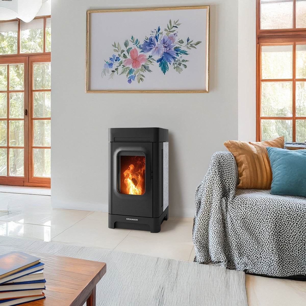 Poêle à granulés Oranier Calimo 6,4 kW avec pierre ollaire