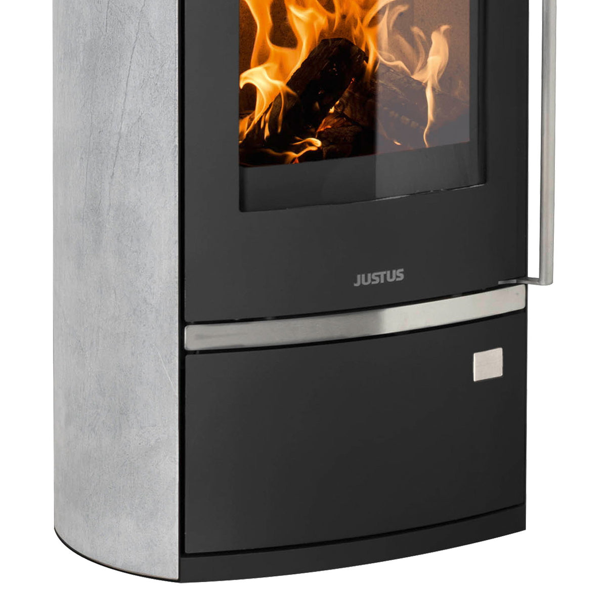 Poêle à bois Justus Reno R acier noir pierre ollaire 6 kW