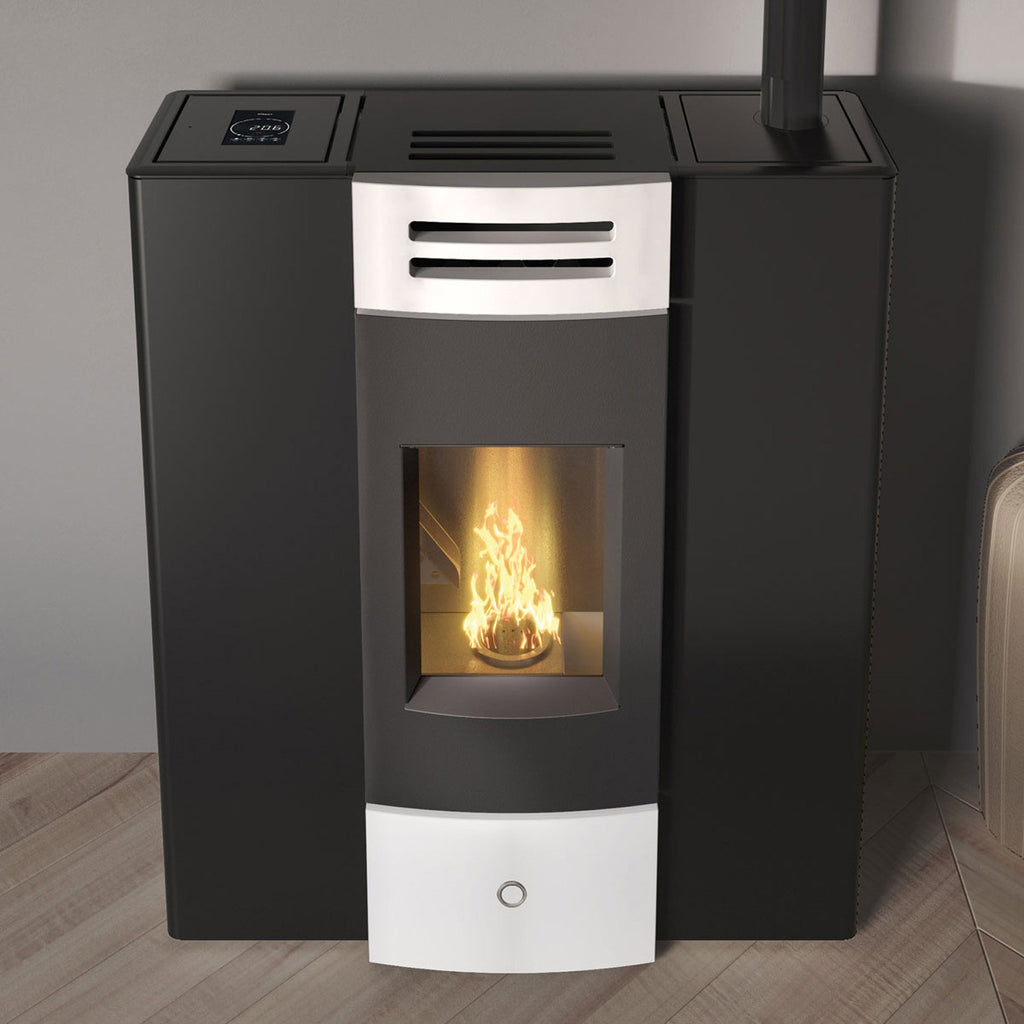 Poêle à granulés Edilkamin EK63 Dub 100++ céramique blanche 10,1 kW