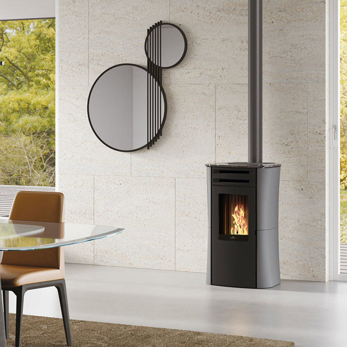 Poêle à granulés Edilkamin Dania 6 AT Coax acier gris — 6 kW