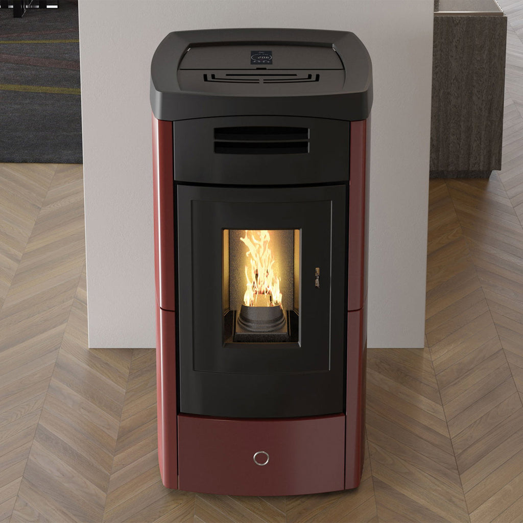 Poêle à granulés Edilkamin EK63 Daily 130++ Evo céramique bordeaux 12,5 kW