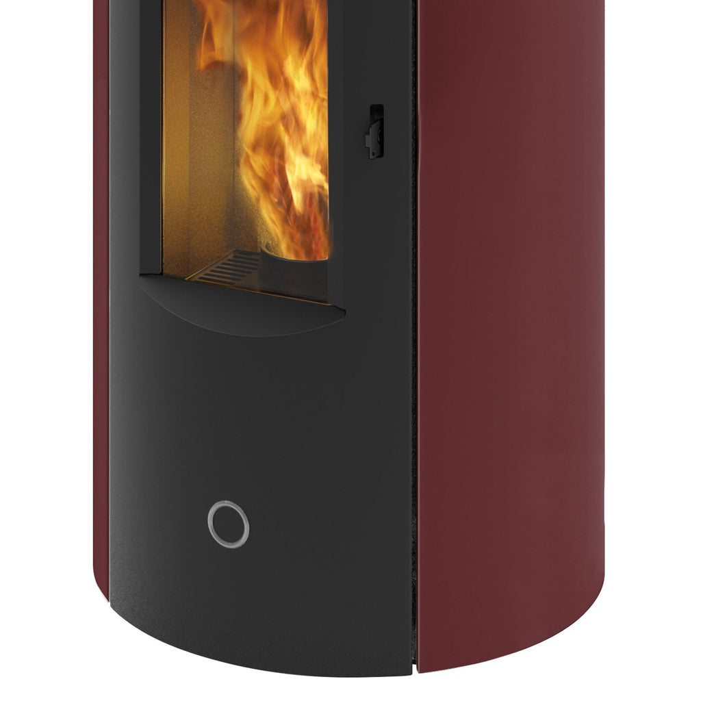 Poêle à granulés Edilkamin EK63 Like 80 Evo acier bordeaux 7,6 kW raccordement supérieur