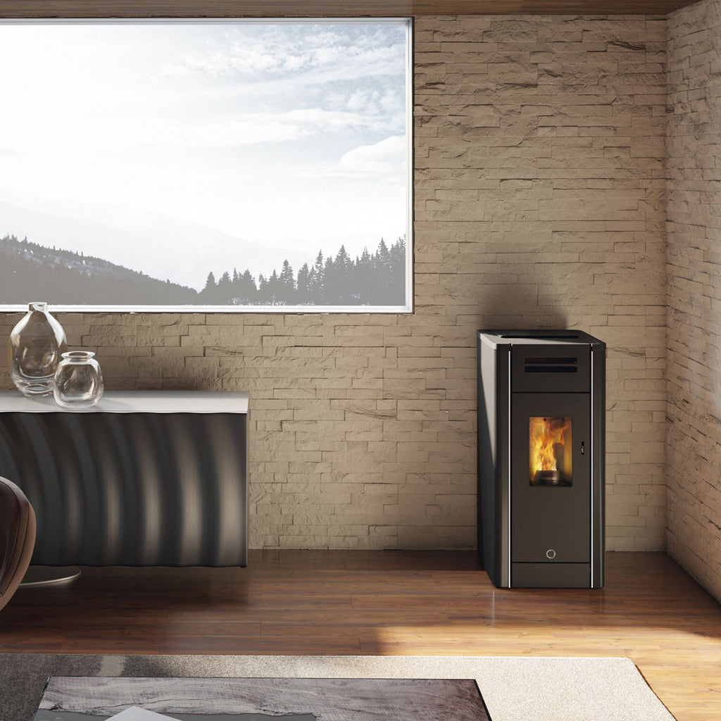 Poêle à granulés Edilkamin EK63 Metro 110+ Evo acier noir 10,5 kW pour 110 m²