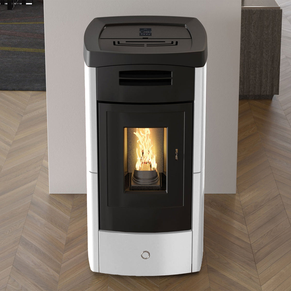 Poêle à granulés Edilkamin EK63 Daily 130++ Evo céramique blanche 12,5 kW