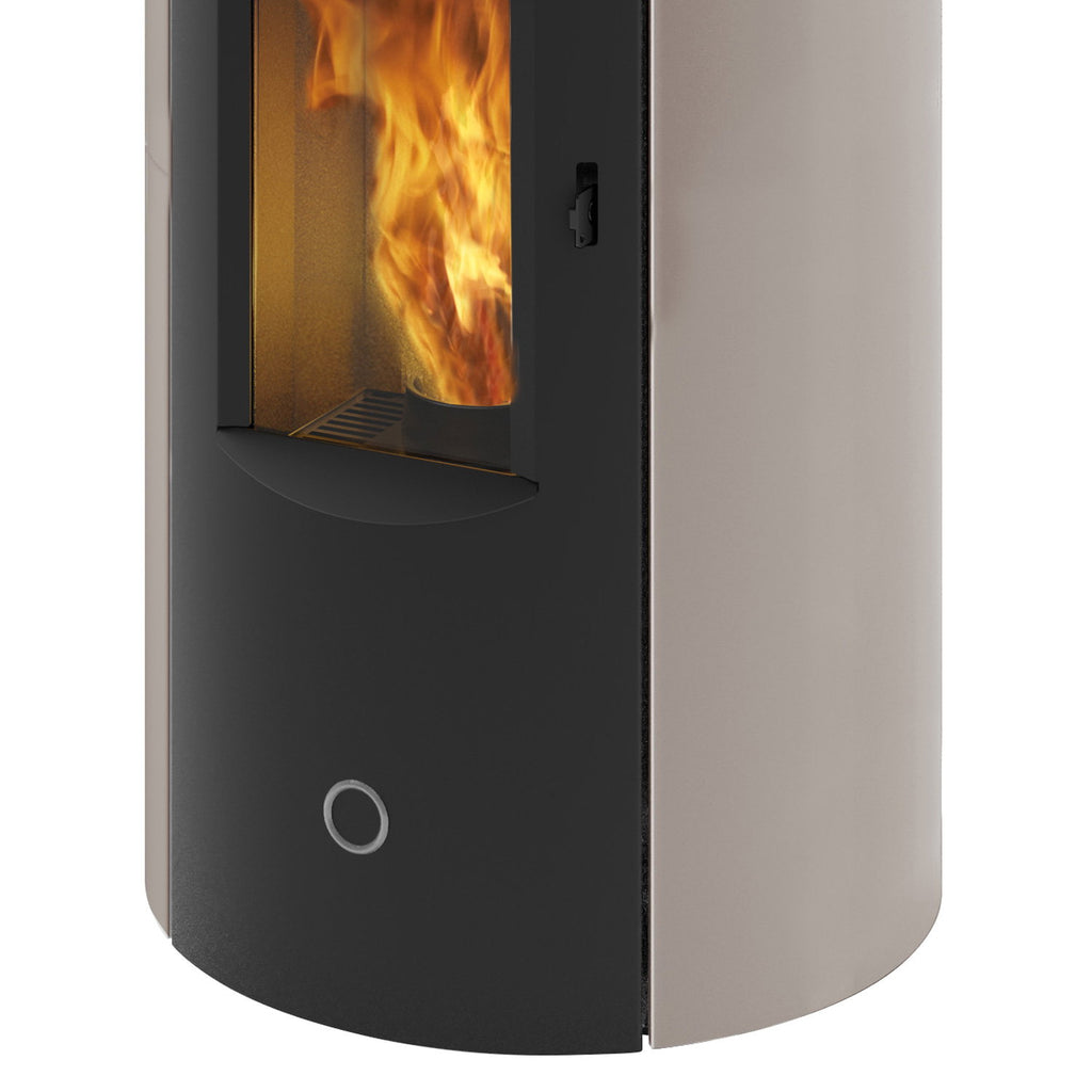 Poêle à granulés Edilkamin EK63 Like 80 Evo acier gris tourterelle raccordement supérieur 7,6 kW