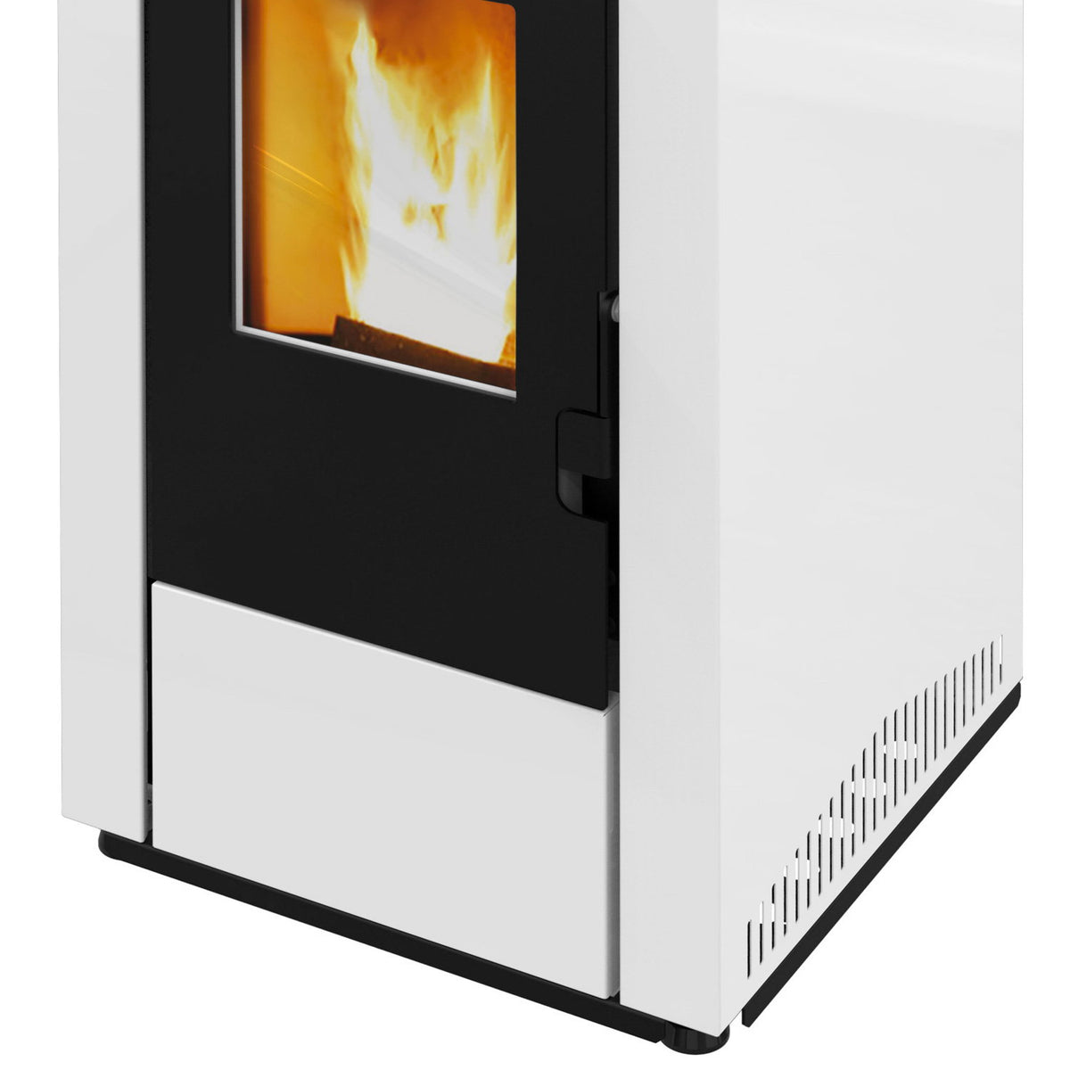 Poêle à granulés Wamsler WPO 7 acier blanc côtés droits – 7,5 kW