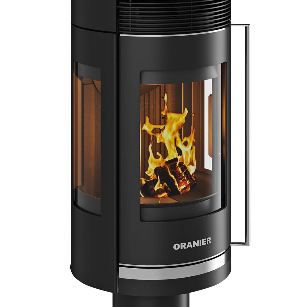 Oranier Rota Twist – Poêle à bois acier noir et céramique Grappa, 5,5 kW