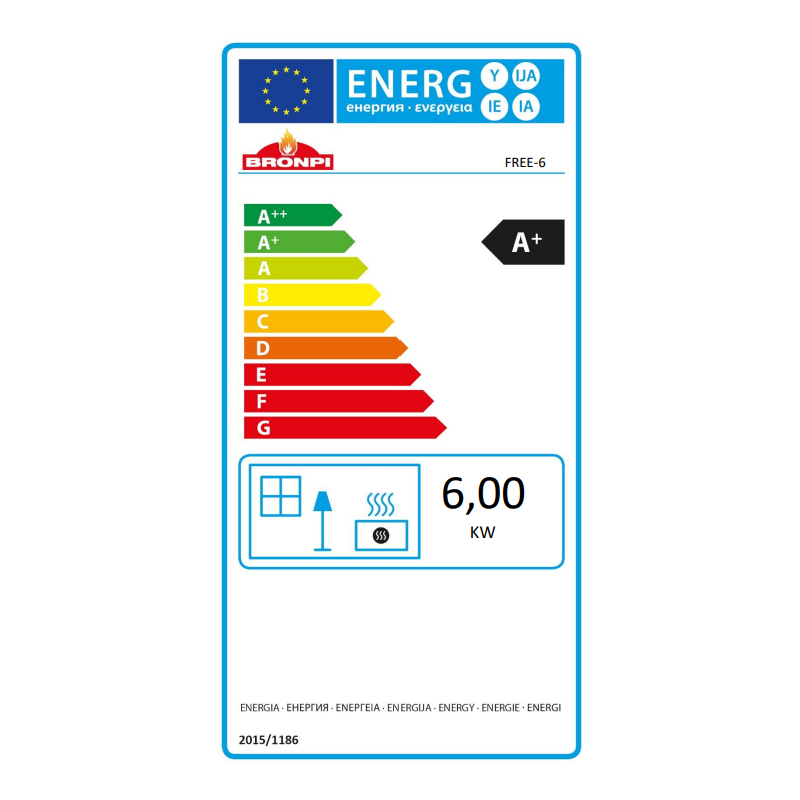 Poêle à granulés Bronpi ELECFREE-6-NE sans électricité 6 kW