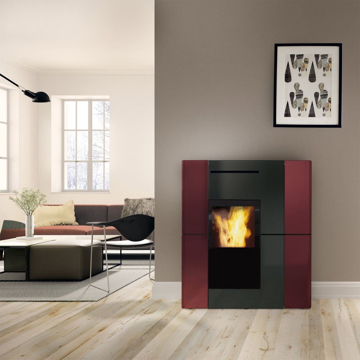 Edilkamin Blade H 23 Evo céramique Bordeaux – image 4