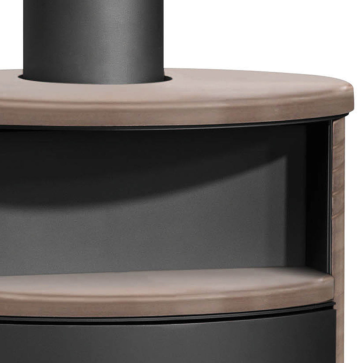 Justus Island 5 2.0 – Poêle à bois acier noir et céramique Grappa 5 kW