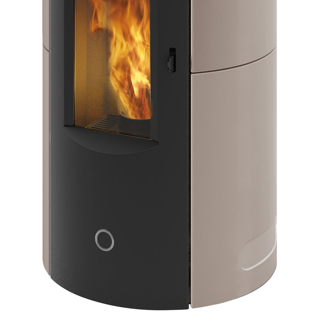Poêle à granulés Edilkamin EK63 Like 80 Evo céramique gris tourterelle raccordement supérieur 7,6 kW