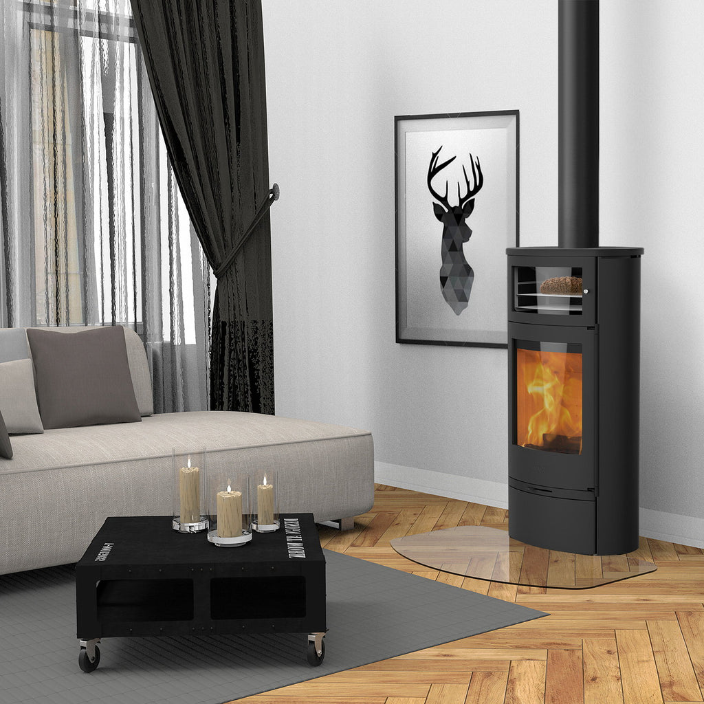 Lotus Jubilee 35 Noir – Poêle à bois 7 kW avec compartiment de maintien au chaud