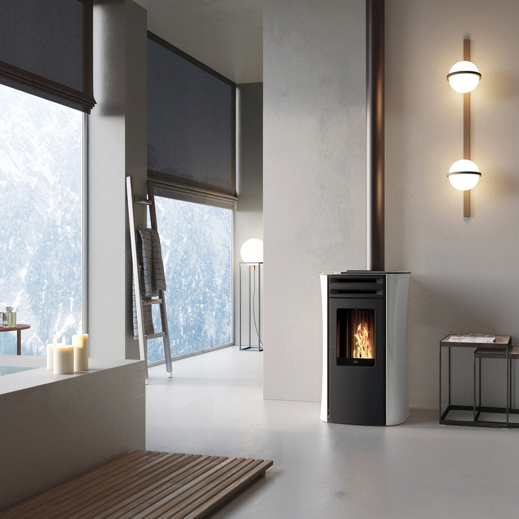 Poêle à granulés Edilkamin Dania 6 AT Coax verre blanc — 6 kW