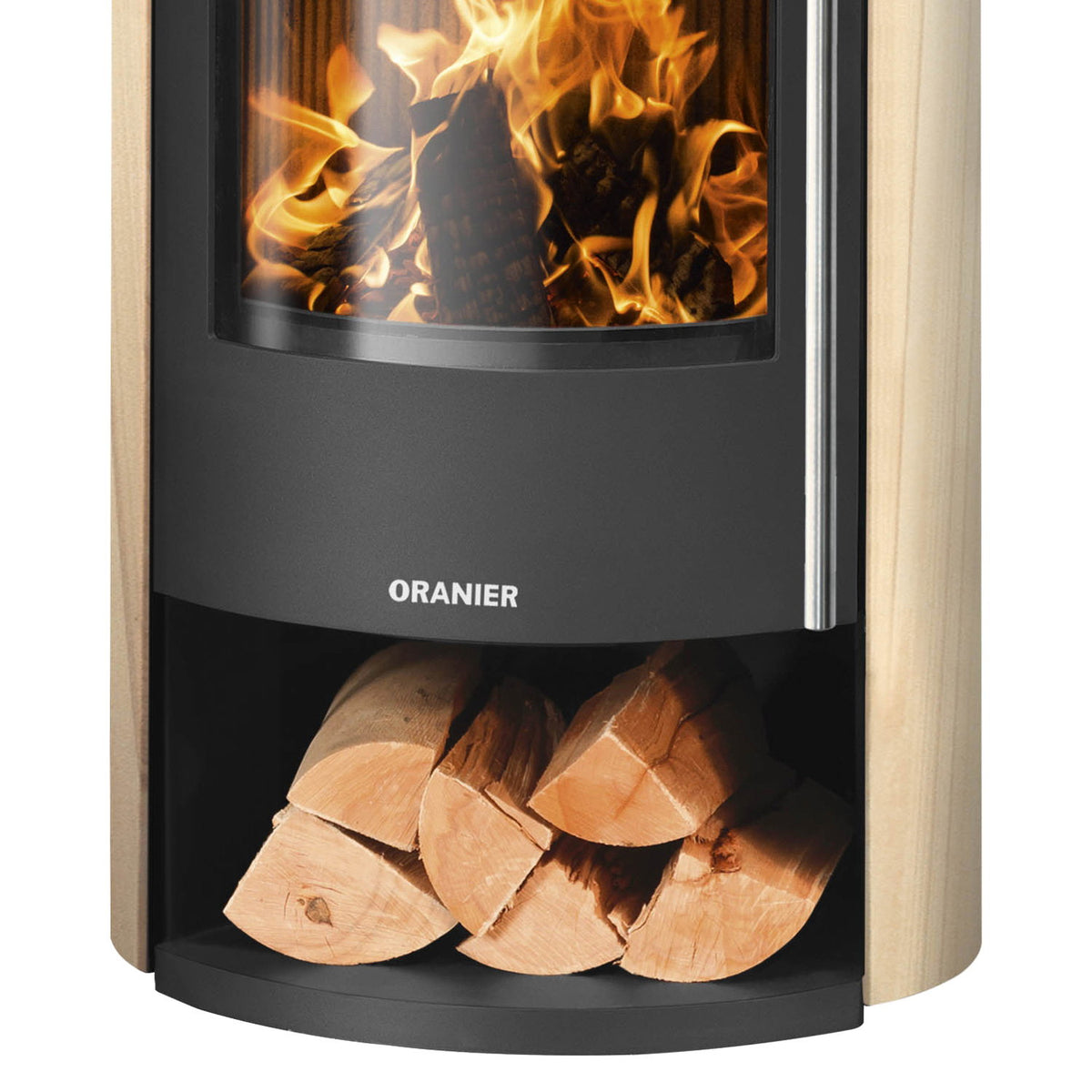 Oranier Polar Neo 6 – Poêle à bois acier noir et pierre de sable 6,5 kW DIBt