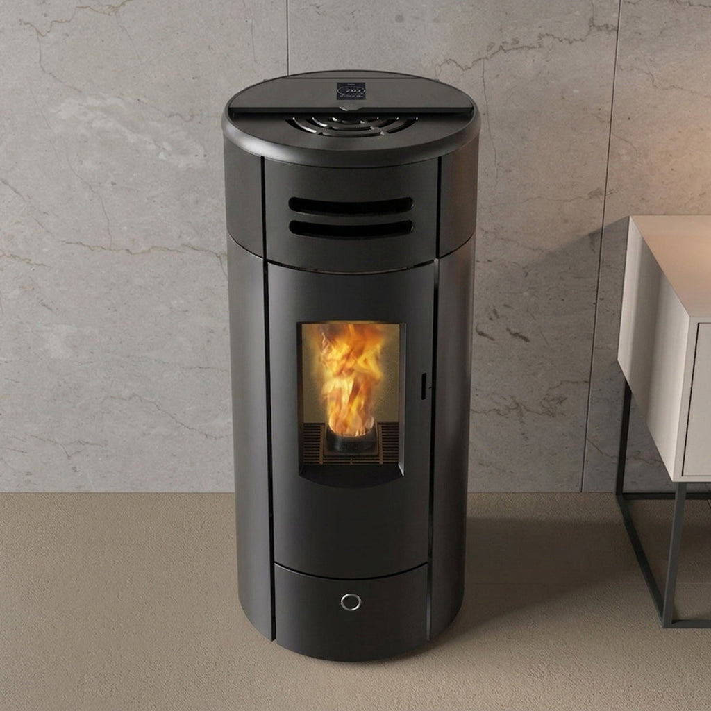 Poêle à granulés Edilkamin EK63 Yung 130++ Evo céramique noire 12,5 kW