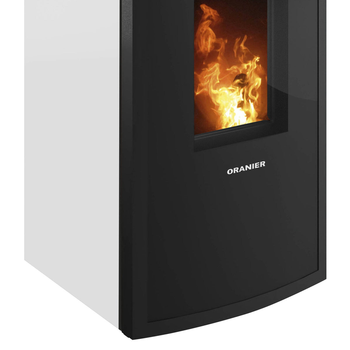Poêle à bois Oranier Neta Blanc Soie avec raccord arrière 8 kW - image 4