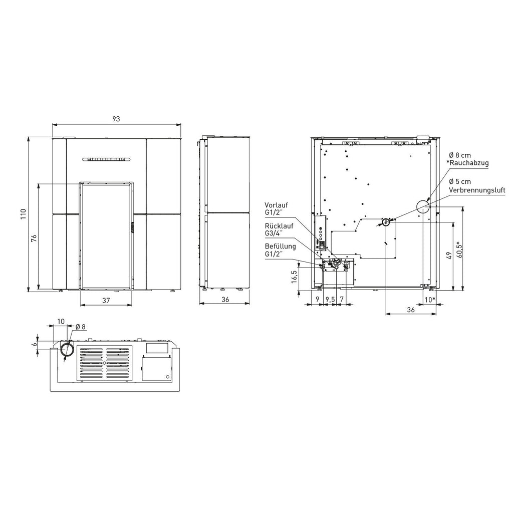 Edilkamin Blade H 15 Evo acier et verre noir – image 4