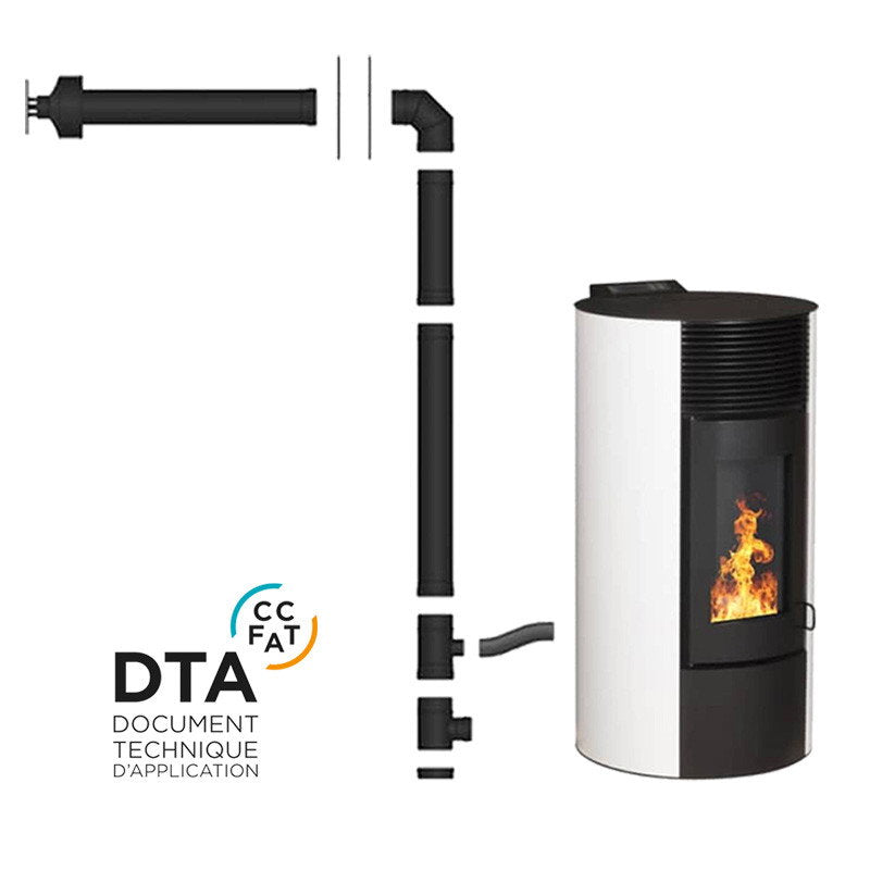 Pack poêle à granulés étanche ETNA Segreto Plus 12 kW avec kit conduit concentrique - image 4