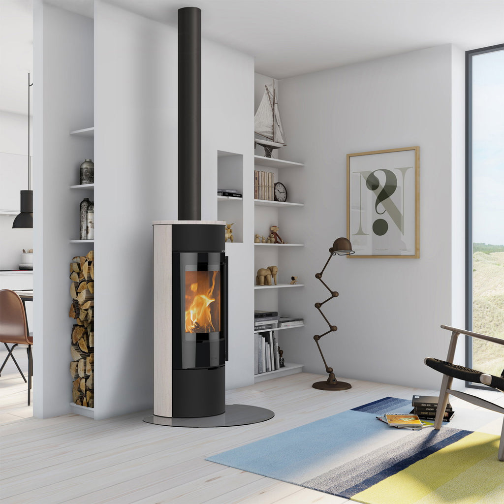Poêle à bois Lotus Prestige Magic 40 noir avec pierre ollaire 5 kW