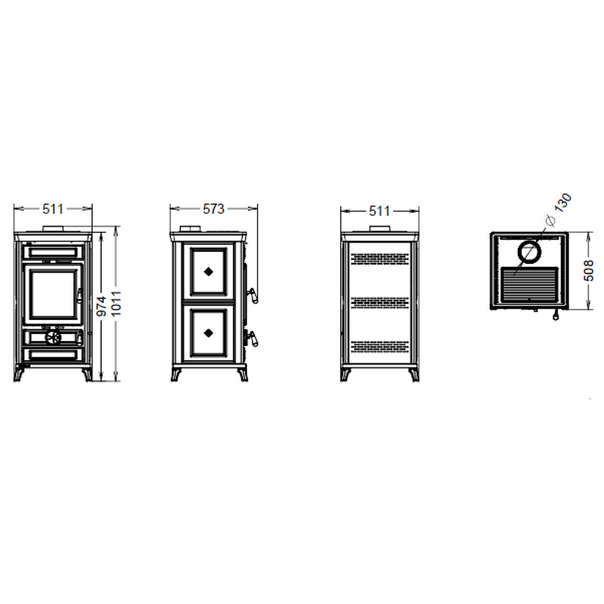 Poêle à bois Thermorossi Ilaria Evo6 Easy 11,4 kW