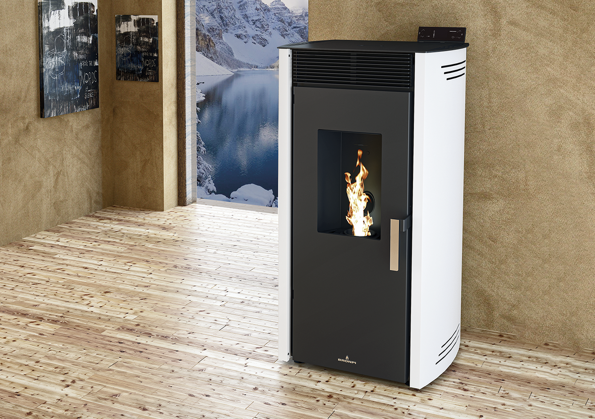 Poêle à granulés hydro Bronpi NOA HYDRO — 17 kW, chauffage central