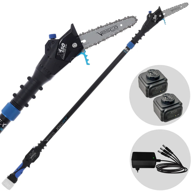 Vesco X150AT - Élagueuse sur perche télescopique 160-250 cm, 2 x 21,6 V 2,5 Ah