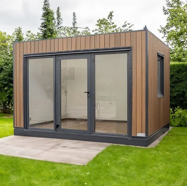 Bureau modulaire Berlin 4 × 3 m neuf – Isolation 100 mm – Finition bois