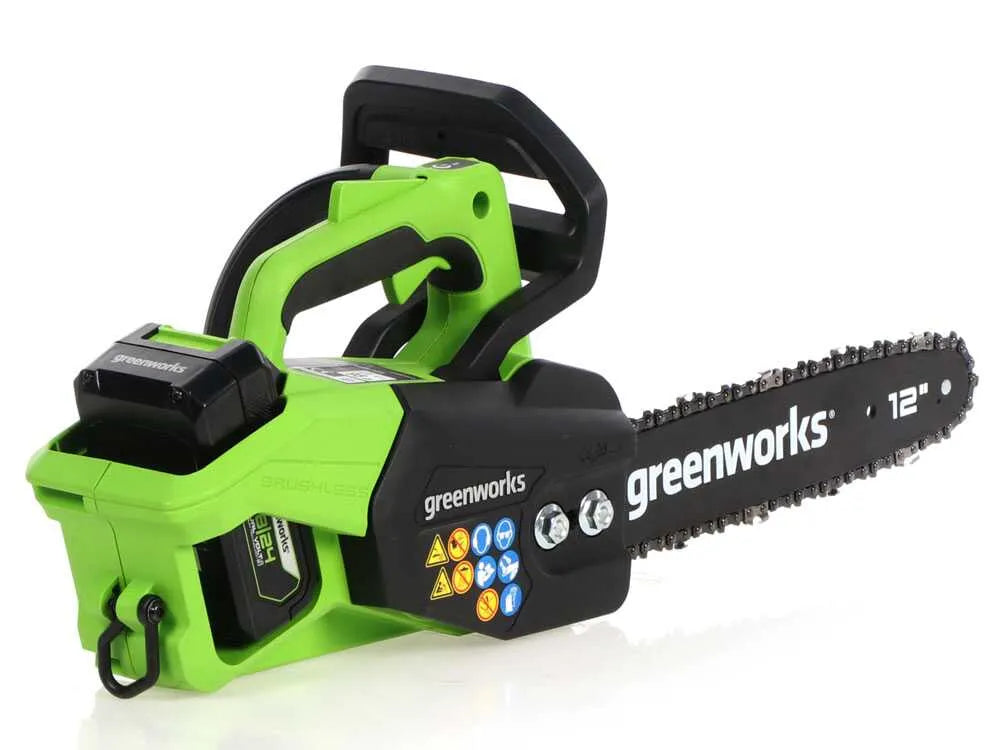Greenworks GD48TCS – Tronçonneuse à batterie 48 V – Batterie 2 Ah – Guide 30 cm – photo 5