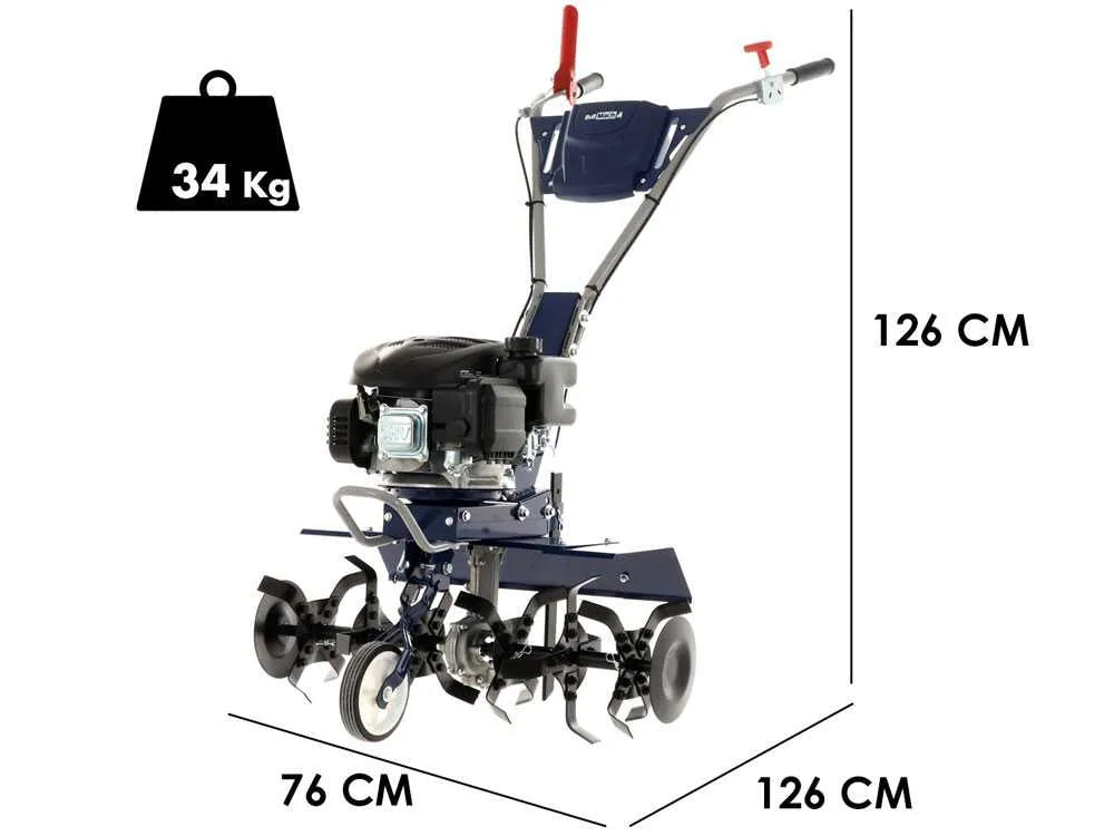 BullMach FLORA 60 – Motobineuse à essence 4,5 CV (Moteur Loncin 139 cm3)