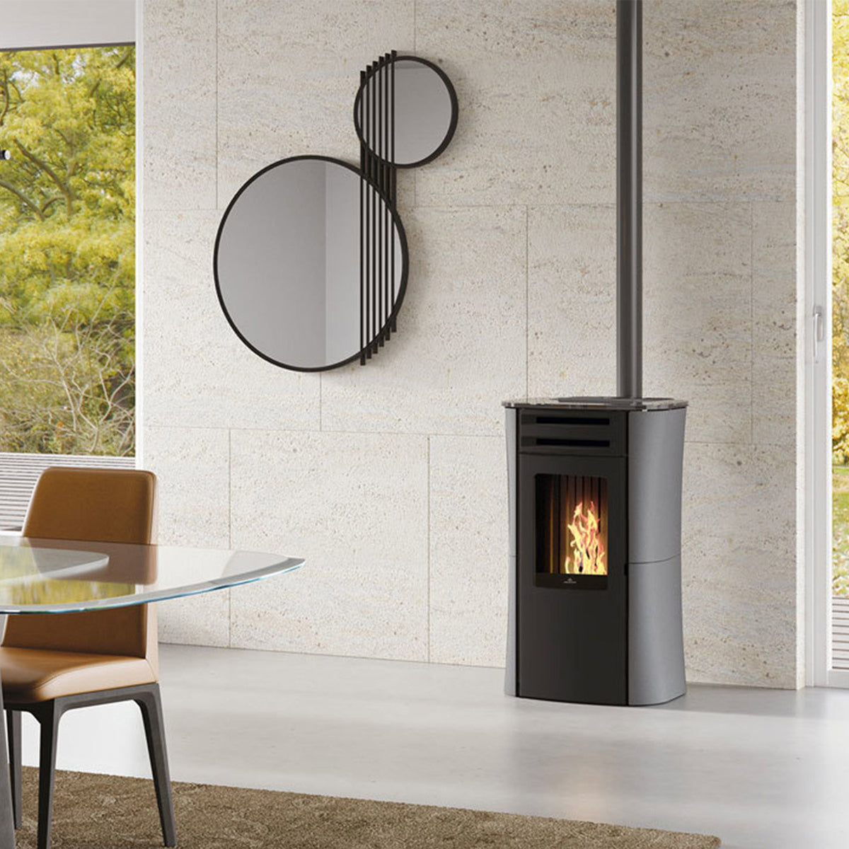 Poêle à granulés Edilkamin Dania 6 AT Top – Acier gris – 6 kW