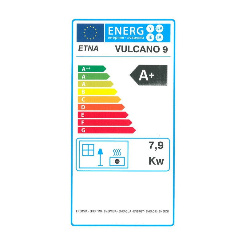 Poêle à granulés ETNA Vulcano SMS 9 kW avec réservoir 13 kg