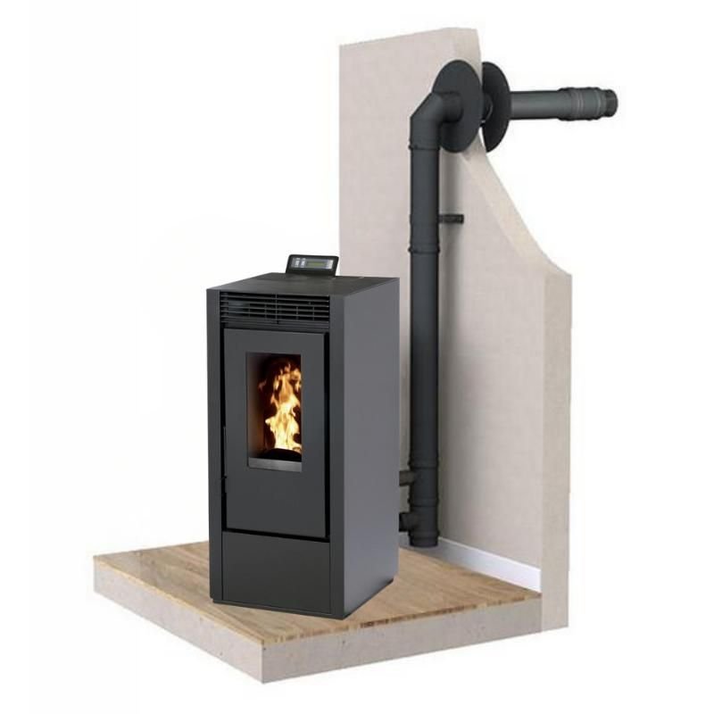 Pack poêle à granulés étanche INTERSTOVES Marina 14 kW avec kit ventouse - image 5