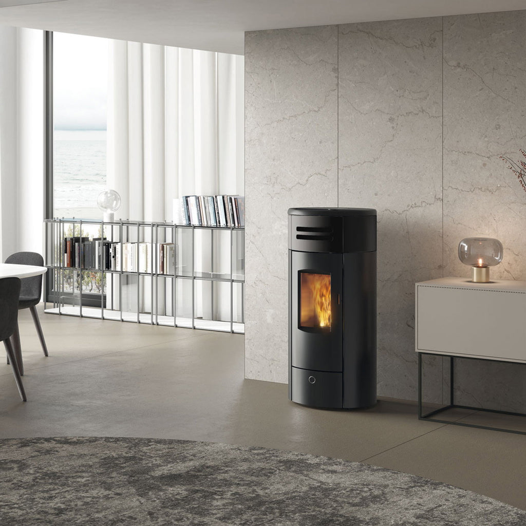 Poêle à granulés Edilkamin EK63 Yung 130++ Evo céramique noire 12,5 kW