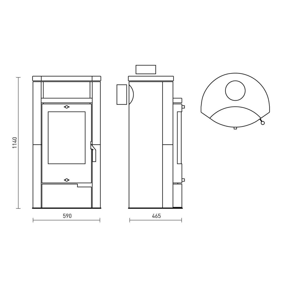 Fireplace Hambourg K2530 – Poêle à bois acier noir et pierre ollaire 8 kW