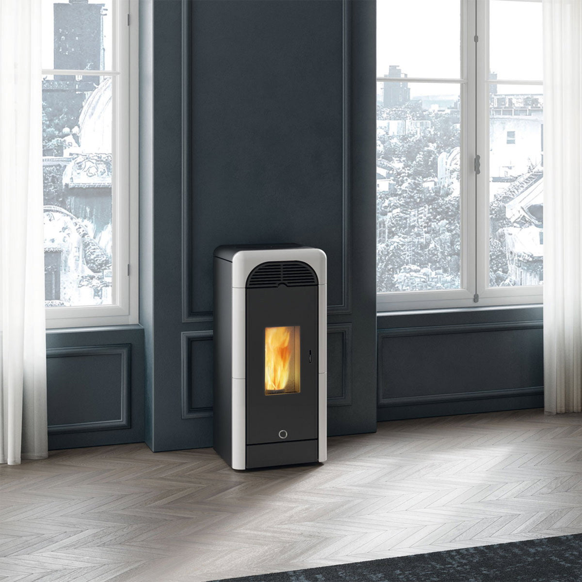 Poêle à granulés Edilkamin EK63 Berry 90+ Evo céramique blanche 9,2 kW