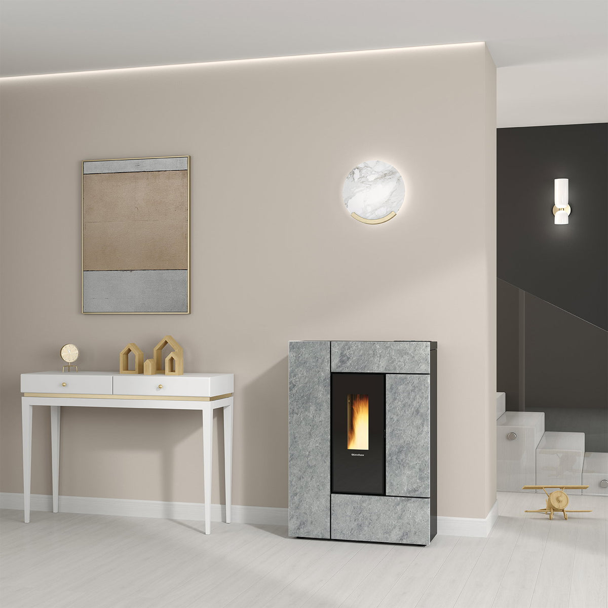 Poêle à granulés Extraflame Evolution Line Gabriella Plus 8 kW – Pierre naturelle