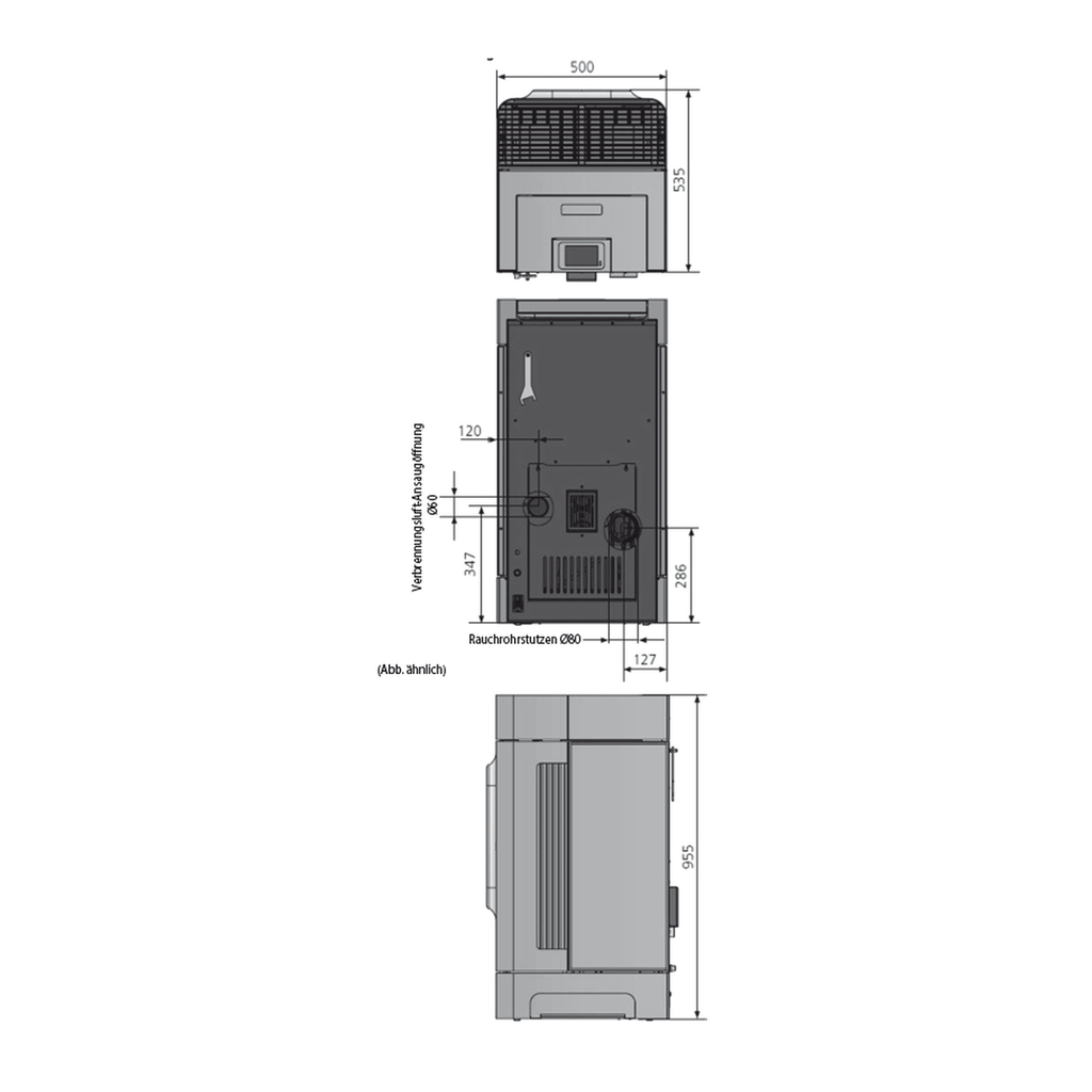 Poêle à granulés Oranier Calimo acier noir — 6,4 kW