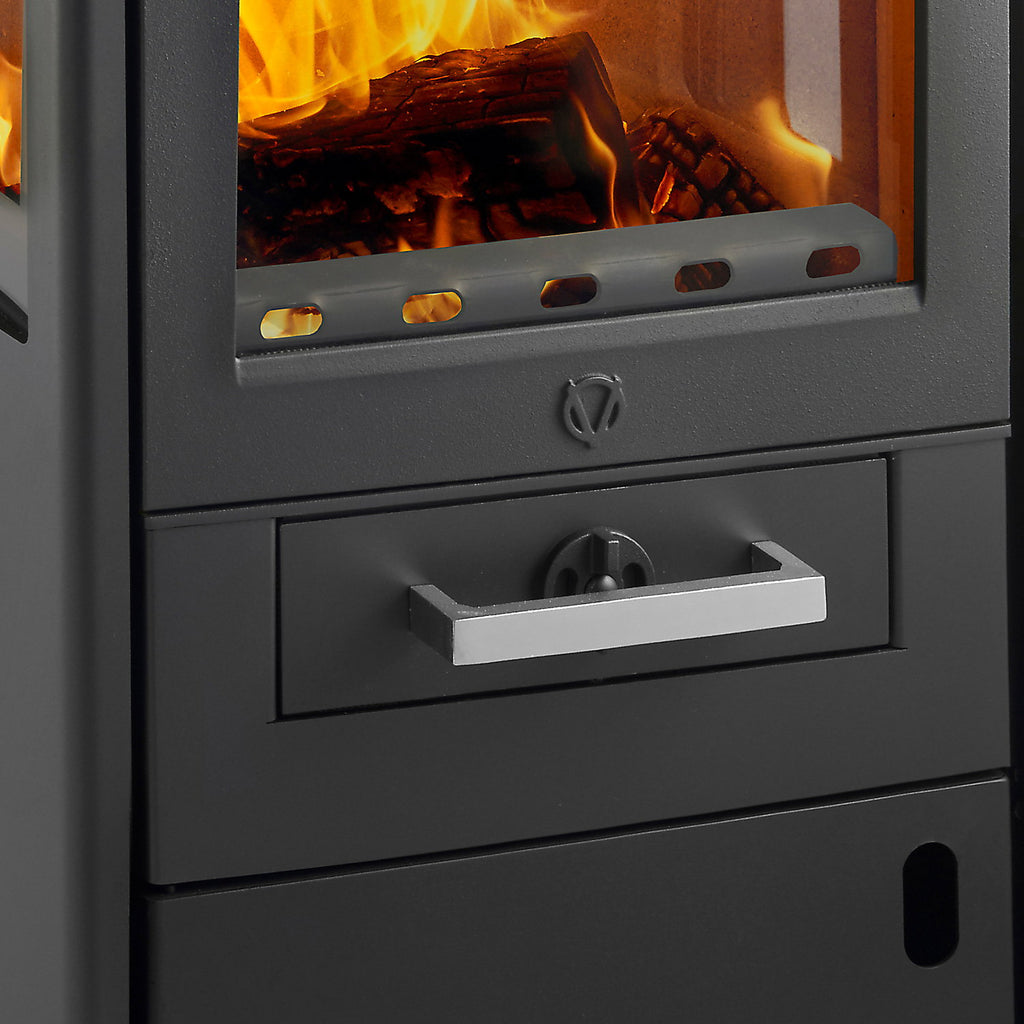 Varde Bornholm – Poêle à bois en acier noir avec vitres latérales 5,5 kW