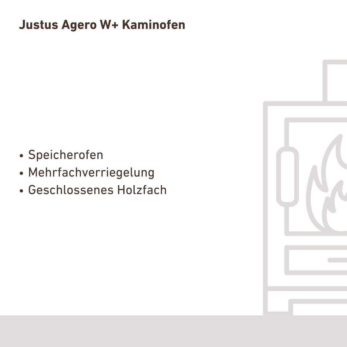 Justus Agero W+ – Poêle à bois acier noir 7 kW