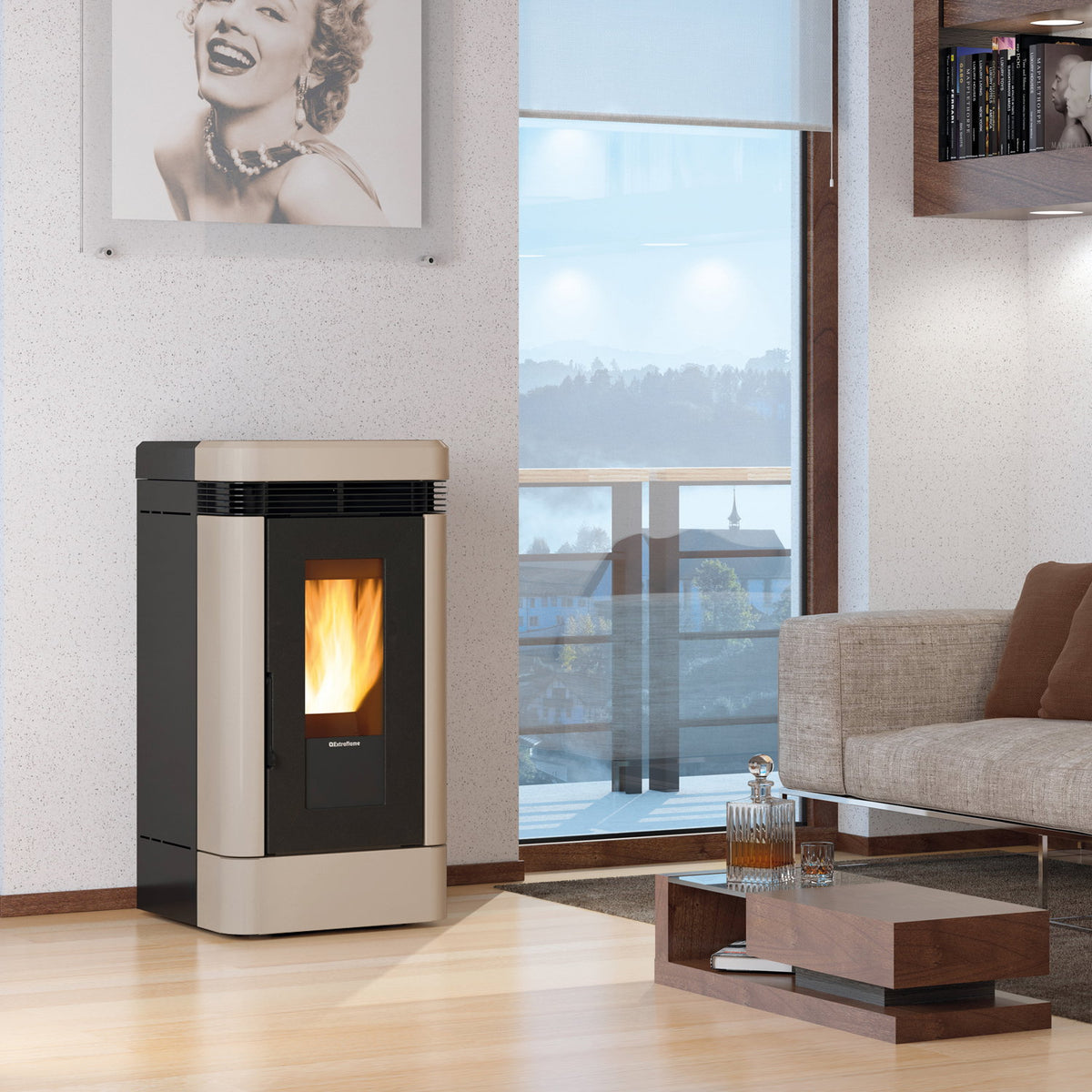Extraflame Lucia Plus Tortora 12 kW – 450 kg de granulés offerts