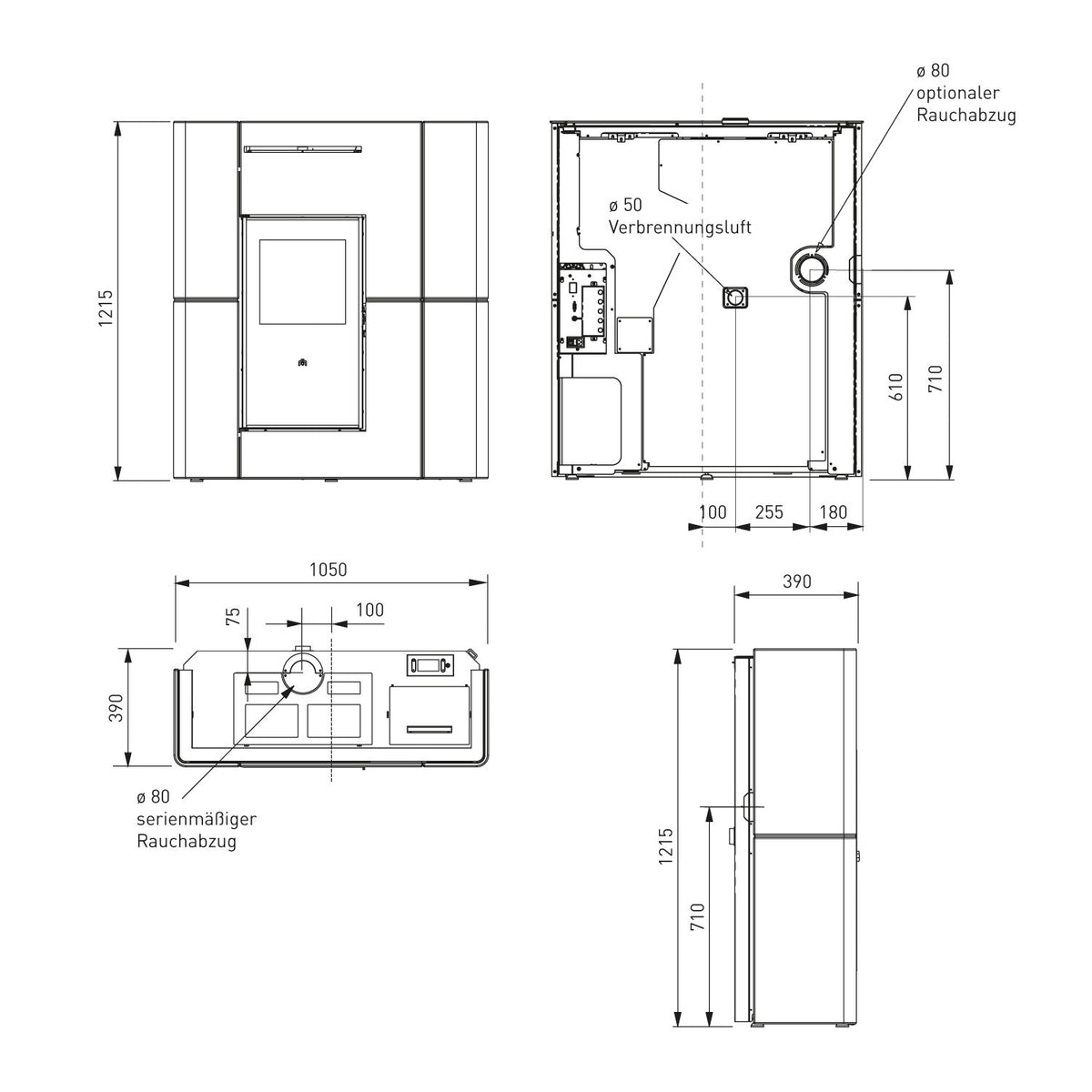 Edilkamin Blade H 23 Evo céramique blanc mat avec kit R-FX – image 5