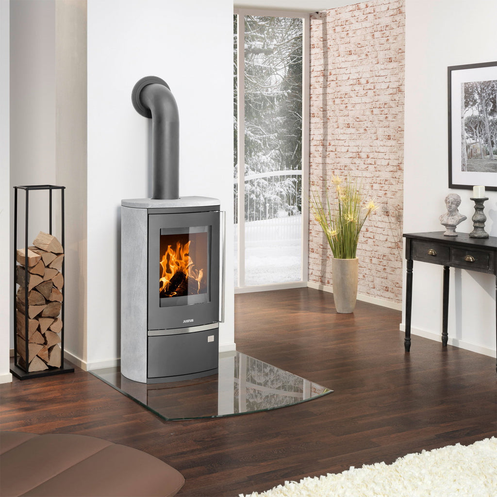 Poêle à bois Justus Reno R acier gris fonte pierre ollaire 6 kW