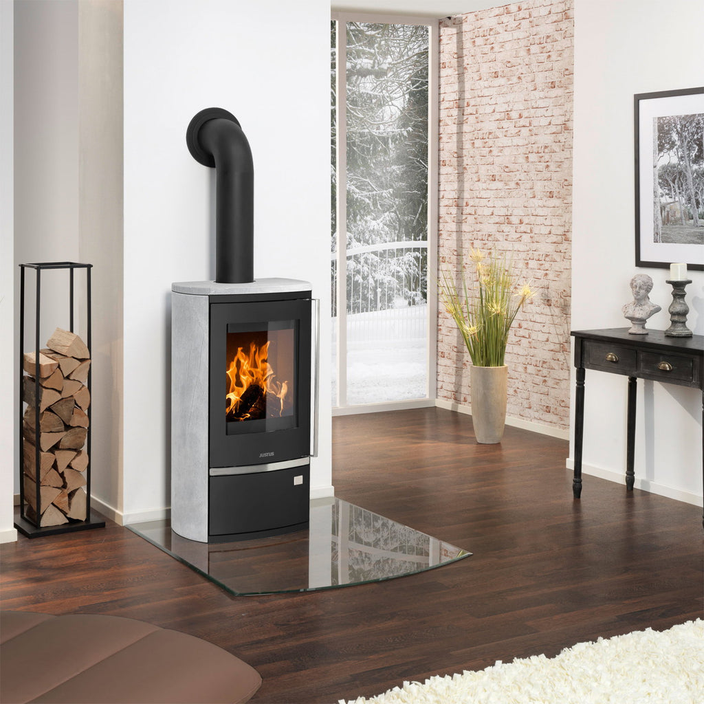 Poêle à bois Justus Reno R acier noir pierre ollaire 6 kW