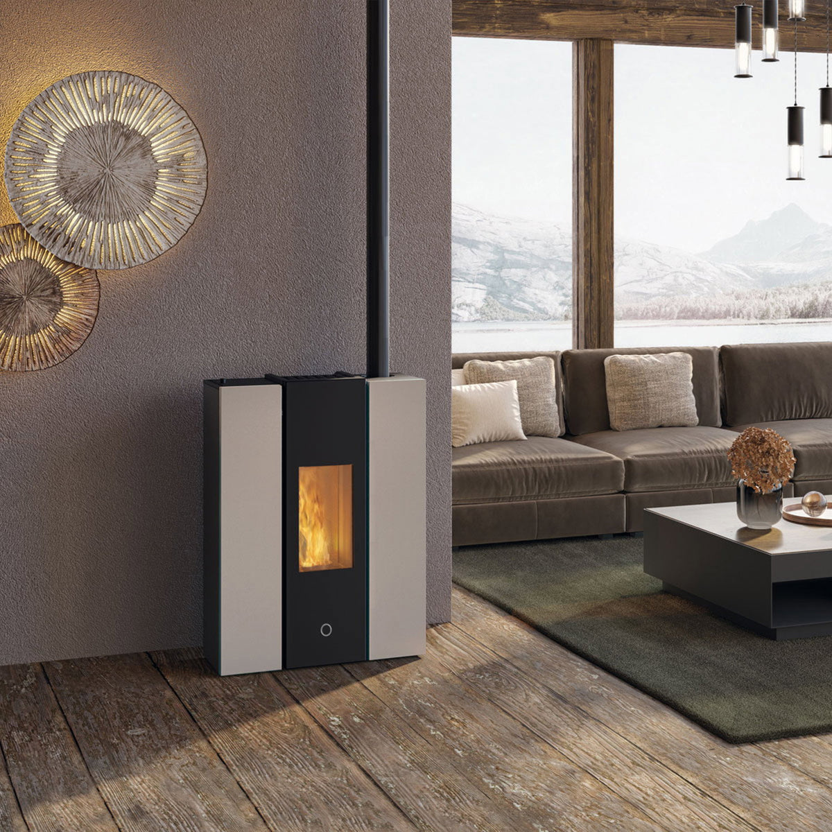 Poêle à granulés Edilkamin EK63 Gotha 70 Evo acier gris tourterelle 6,7 kW